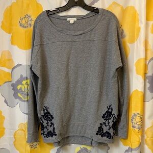 Garnet Hill Soft Gray Knit Top